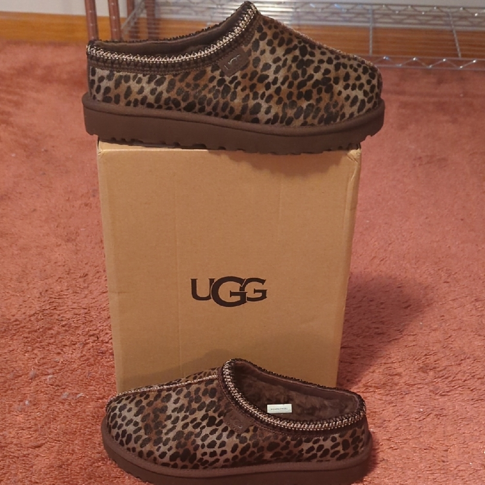 UGG Leopard-Print Slip-On Clogs in Brown